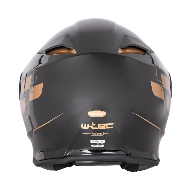 Kask motocyklowy szczękowy z blendą W-TEC Venero - Glossy Black-Gold