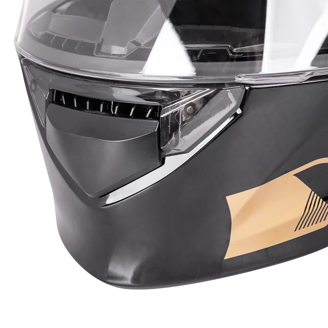 Kask motocyklowy szczękowy z blendą W-TEC Venero - Glossy Black-Gold