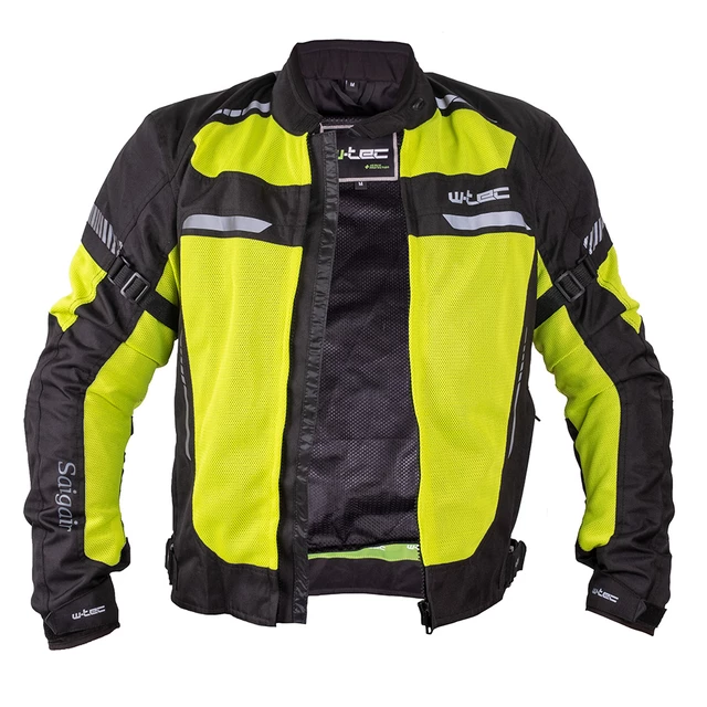 Męska kurtka motocyklowa letnia W-TEC Saigair - Fluo Yellow-Black