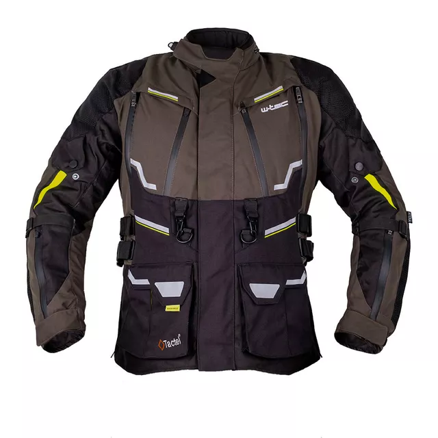 Męska kurtka motocyklowa W-TEC Daimick - Czarno-szary - Czarno-szary