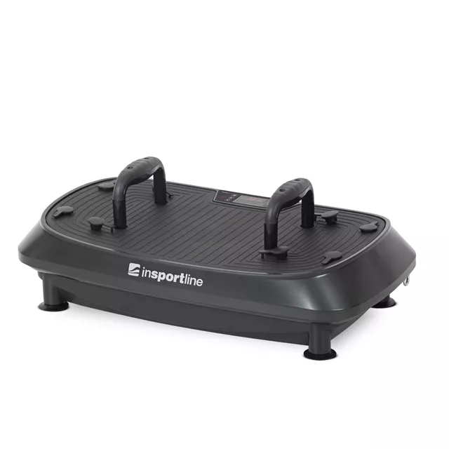 Dwupoziomowa platforma wibracyjna inSPORTline Duonique ∙ 3 wibracje ∙ 30 prędkości ∙ 6 programów ∙ pilot zdalnego sterowania ∙ nośność 100 kg ∙ ekspandery