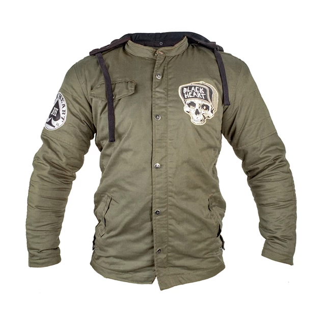 Męska kurtka motocyklowa z aramidem W-TEC Black Heart Hat Skull Jacket - Hat Skull - Garage Built