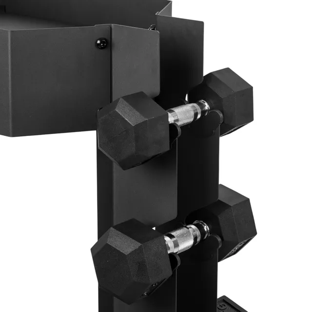 Stojak na hantle inSPORTline RK3020 ∙ rama ze stali ∙ max. obciążenie 250 kg ∙ miejsce na 8 hantli ∙ powłoka antyzarysowaniowa