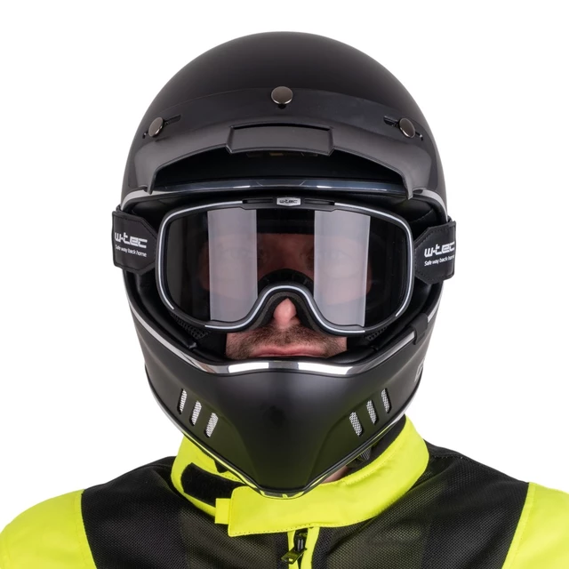 Gogle motocyklowe w stylu retro vintage W-TEC Chesster - Czarny