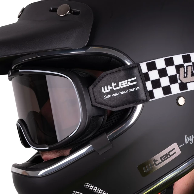 Gogle motocyklowe w stylu retro vintage W-TEC Chesster - Czarny