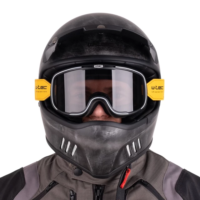 Gogle motocyklowe w stylu retro vintage W-TEC Chesster - Czarny
