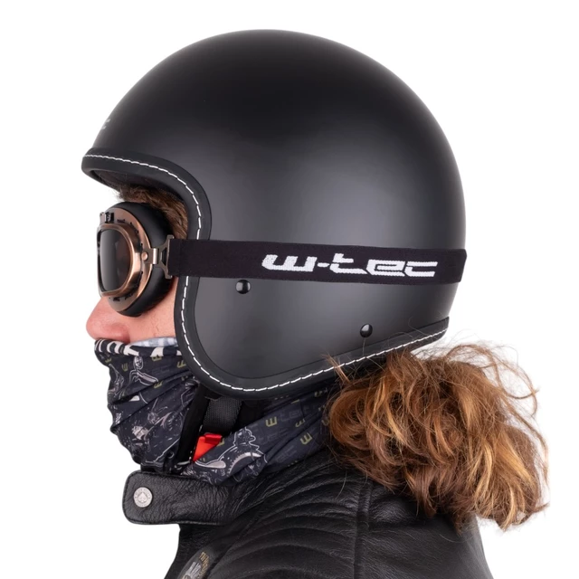 Kask motocyklowy otwarty W-TEC Badachos - Matt.czarny