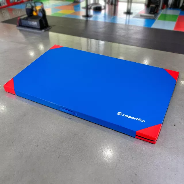 Materac gimnastyczny mata do ćwiczeń inSPORTline Munakor T60 200x120x10 cm - Niebieski - Niebieski