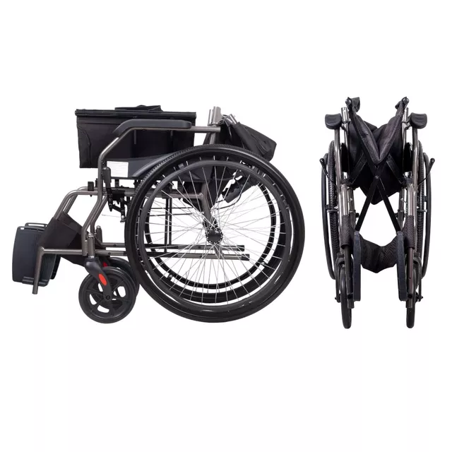 Lekki składany wózek inwalidzki inSPORTline Jakesully ∙ waga 13 kg ∙ nośność 100 kg ∙ mechanizm składania ∙ koła obrotowe ∙ blokada bezpieczeństwa