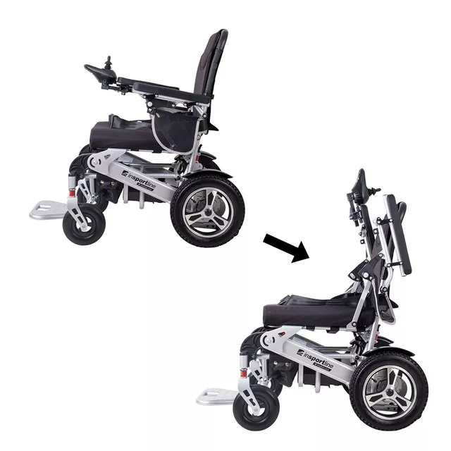 Elektryczny wózek inwalidzki inSPORTline Hawkie Basic II 500W - Srebrny