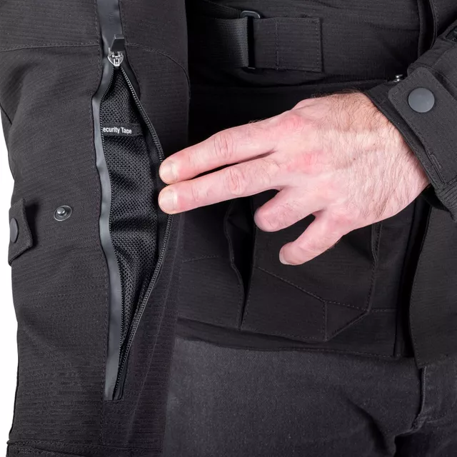 Męska kurtka motocyklowa W-TEC Nykolas ∙ 100% wodoodporna ∙ wyjmowana podpinka termiczna - Czarny