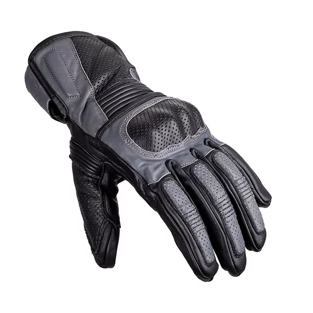 Rękawice motocyklowe skórzane W-TEC Boldron ∙ ukryte ochraniacze ∙ optymalna wentylacja dłoni ∙ styl retro - Czarno-szary