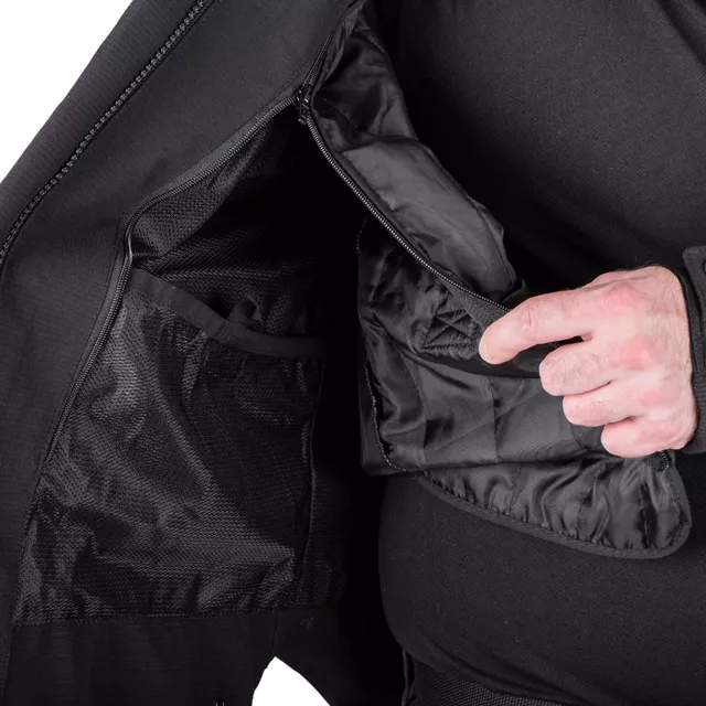 Męska kurtka motocyklowa W-TEC Nykolas ∙ 100% wodoodporna ∙ wyjmowana podpinka termiczna - Czarny