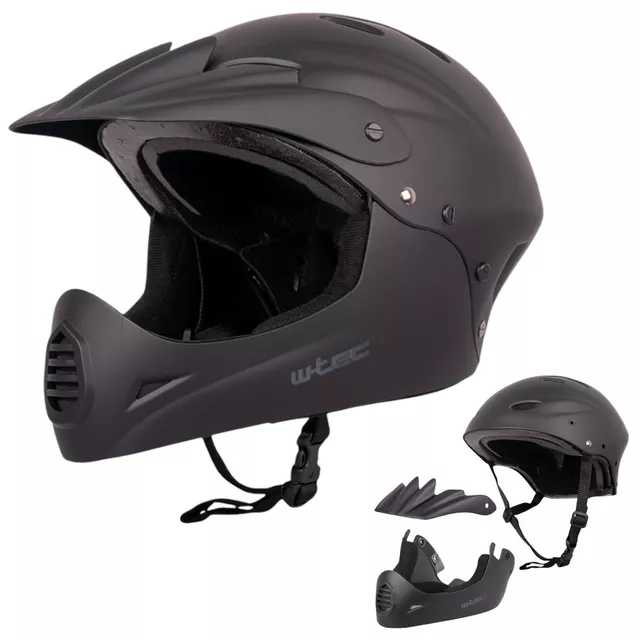 Kask downhill na rower motor enduro zjazdowy W-TEC Campanero Matt Black