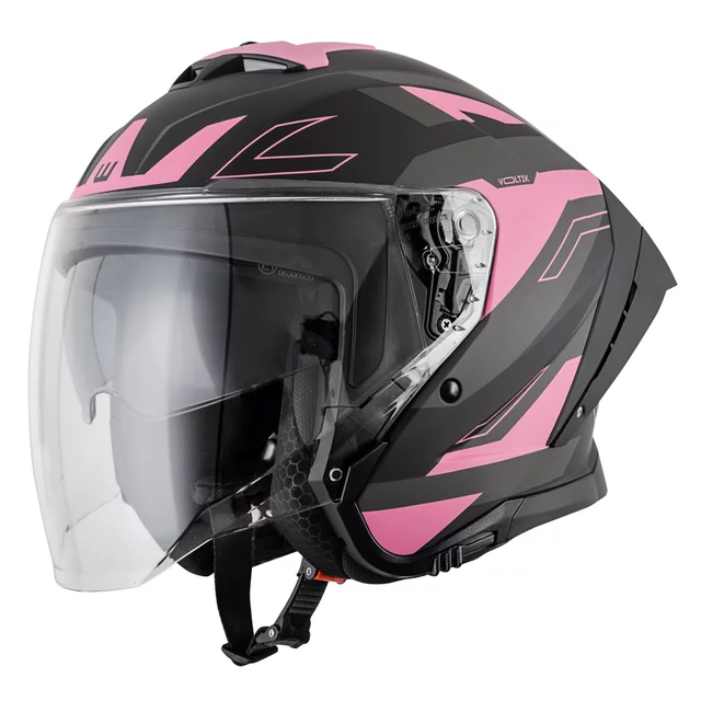Kask motocyklowy W-TEC Voltik Shockrose ∙ blenda przeciwsłoneczna ∙ system wentylacji ∙ wyjmowana wyściółka - Różowy - Różowy