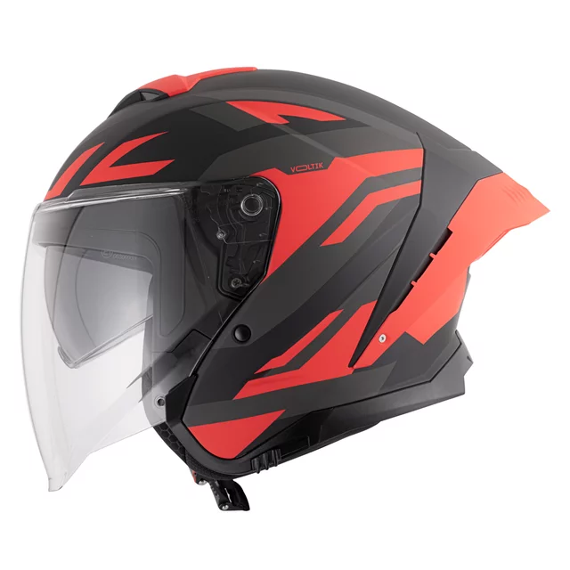 Kask motocyklowy W-TEC Voltik Graphic ∙ blenda przeciwsłoneczna ∙ wentylacja ∙ wyjmowana wyściółka ∙ homologacja ECE 22.06 - Czerwony