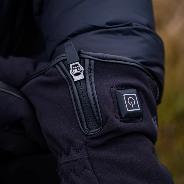 Ogrzewane rękawice motocyklowe i narciarskie W-TEC HEATnoir - Czarny