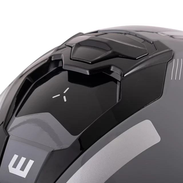 Kask motocyklowy szczękowy W-TEC Zoroz P/J ∙ wizjer pinlock ∙ osłona przeciwsłoneczna ∙ wentylacja - Metaliczny szary