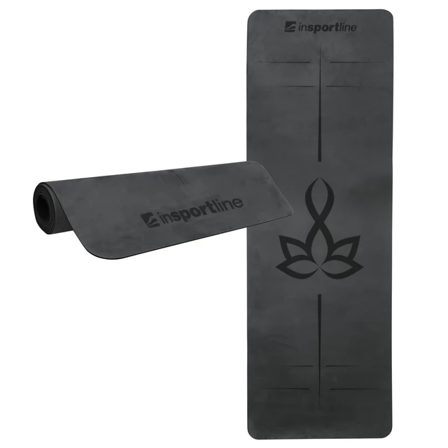 Mata fitness do ćwiczeń inSPORTline Padvana joga, aerobik 183x61cm - Niebieski - Czarny