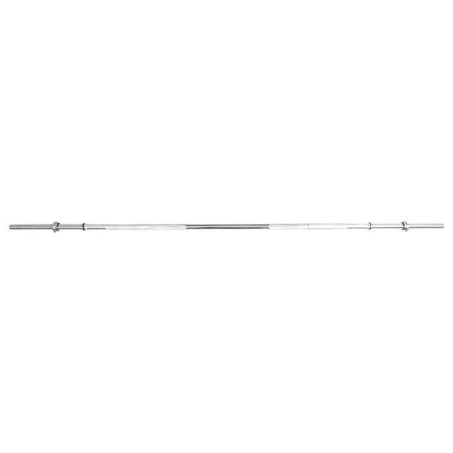 Gryf prosty inSPORTline Welenorty 220cm/30mm ∙ stal chromowana ∙ nośność 200 kg ∙ zaciski gwintowane ∙ antypoślizgowe ryflowanie