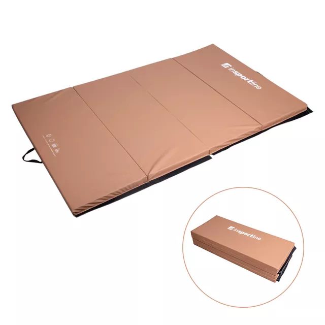 Składany materac gimnastyczny mata inSPORTline Kvadfold 200x120x5 cm - Czerwony - Brązowy