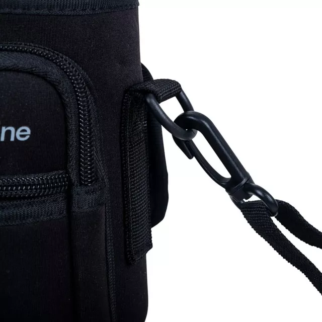 Przenośna torba etui na kubek termiczny 1200 ml neopren ∙ 2 kieszenie na zamek ∙ regulowany pasek na ramię - Różowy