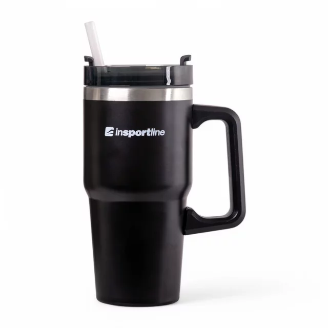 Kubek termiczny termos inSPORTline Teasara 600 ml - Czarny - Czarny