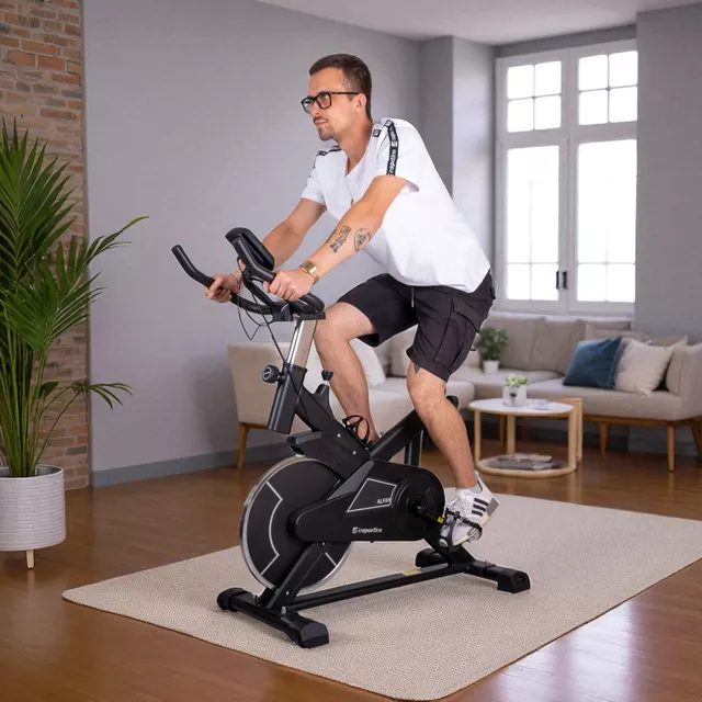 Rower treningowy spinningowy inSPORTline Alfan - Czarny