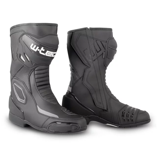 Buty motocyklowe W-TEC Rison Evo ∙ ochraniacze kostek i pięt ∙ elementy odblaskowe ∙ antypoślizgowa podeszwa ∙ wzmocnienie pod dźwignię - Czarny - Czarny