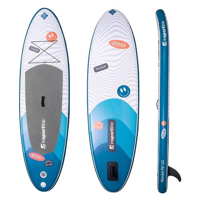 Paddleboard z akcesoriami deska SUP inSPORTline Wavelet 9'6" - Niebieski