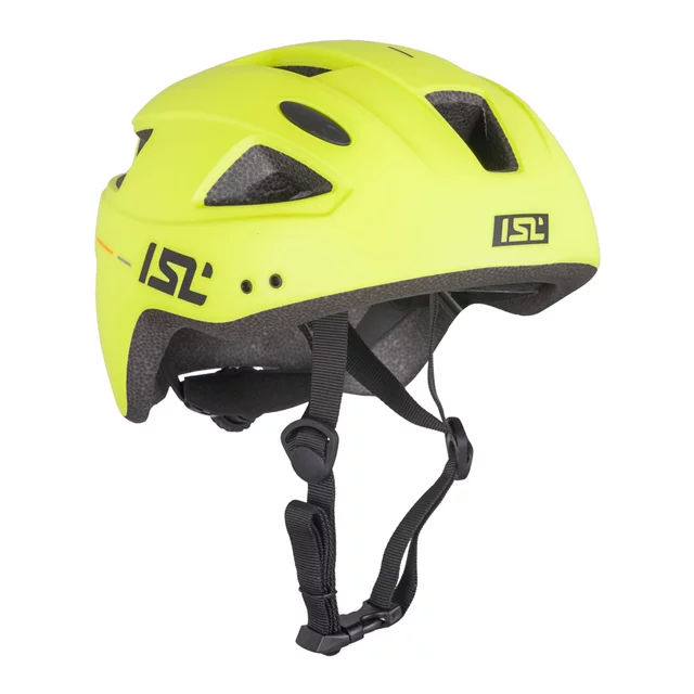 Dziecięcy kask rowerowy ISL Lumiro ∙ wyjmowana lampka LED USB-C ∙ 9 otworów wentylacyjnych ∙ regulacja pokrętłem ∙ In-Mold - Neon Yellow