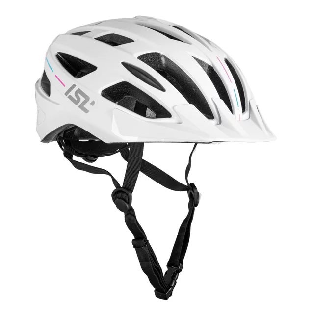 Kask rowerowy inSPORTline Winsdor ∙ nowoczesny design ∙ technologia in-mold ∙ zdejmowany daszek ∙ wysoka wentylacja - Matowa biel/przydymiony róż - Matowa biel/przydymiony róż