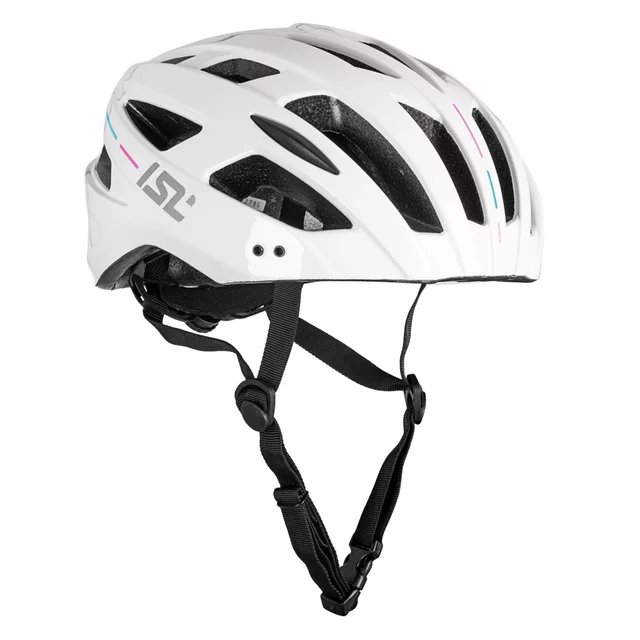 Kask rowerowy inSPORTline Winsdor ∙ nowoczesny design ∙ technologia in-mold ∙ zdejmowany daszek ∙ wysoka wentylacja - Matowa biel/przydymiony róż