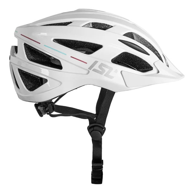 Kask rowerowy inSPORTline Winsdor ∙ nowoczesny design ∙ technologia in-mold ∙ zdejmowany daszek ∙ wysoka wentylacja - Matowa biel/przydymiony róż