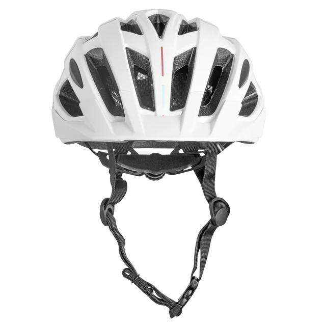 Kask rowerowy inSPORTline Winsdor ∙ nowoczesny design ∙ technologia in-mold ∙ zdejmowany daszek ∙ wysoka wentylacja - Matowa biel/przydymiony róż