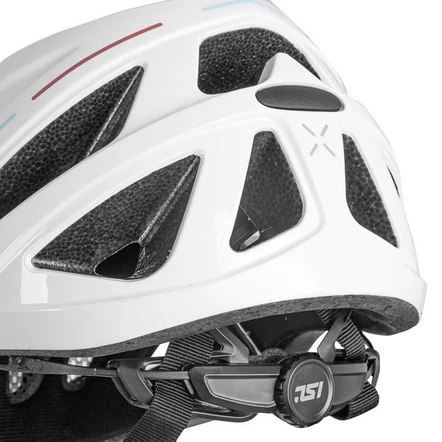 Kask rowerowy inSPORTline Winsdor ∙ nowoczesny design ∙ technologia in-mold ∙ zdejmowany daszek ∙ wysoka wentylacja - Matowa biel/przydymiony róż