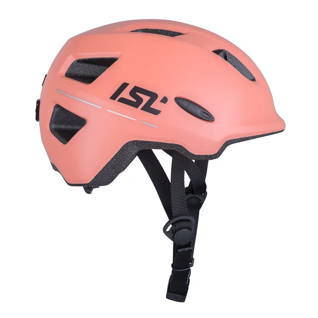 Kask rowerowy dziecięcy 2w1 inSPORTline Lumitto ∙ z lampką LED ∙ technologia in-mold ∙ regulacja pokrętłem ∙ 9 otworów wentylacyjnych - Brzoskwiniowy beż