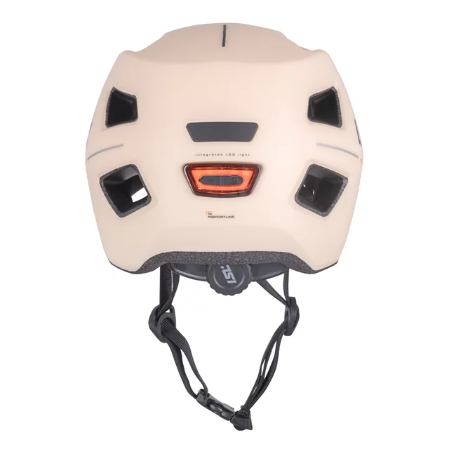 Kask rowerowy dziecięcy 2w1 inSPORTline Lumitto ∙ z lampką LED ∙ technologia in-mold ∙ regulacja pokrętłem ∙ 9 otworów wentylacyjnych - Brzoskwiniowy beż