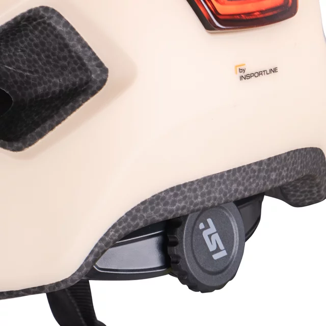 Kask rowerowy dziecięcy 2w1 inSPORTline Lumitto ∙ z lampką LED ∙ technologia in-mold ∙ regulacja pokrętłem ∙ 9 otworów wentylacyjnych - Brzoskwiniowy beż