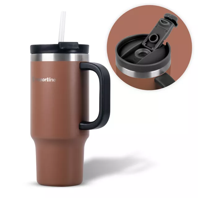 Kubek termiczny inSPORTline Natticino ∙ do uchwytów samochodowych ∙ podwójna zakrętka ∙ stal nierdzewna ∙ bez BPA ∙ do zmywarki - kawa