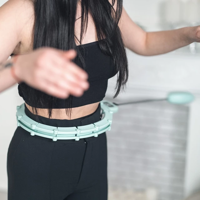 Hula hop z obciążeniem inSPORTline Weight Hoop Lite 69–135 cm ∙ magnetyczne wypustki ∙ ekran LCD ∙ regulowany obwód ∙ magnety