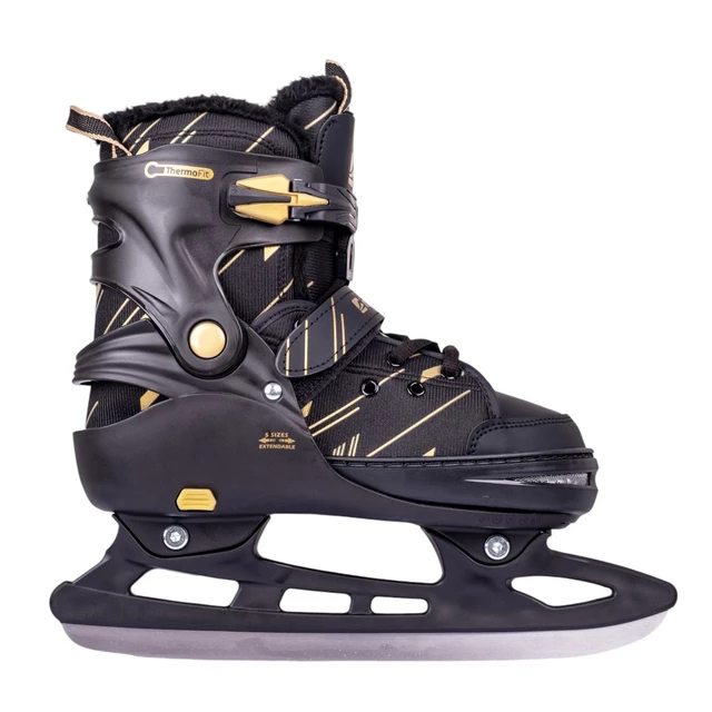Łyżwy regulowane z futerkiem unisex inSPORTline Golnes - Czarny - Czarny