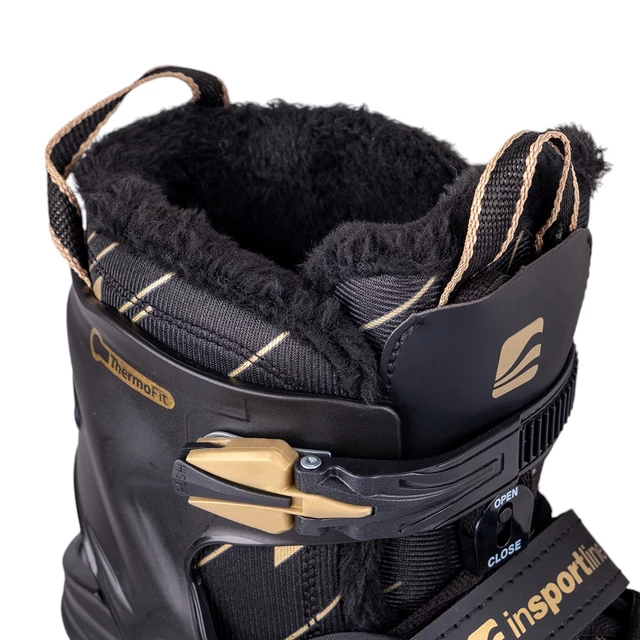 Łyżwy regulowane z futerkiem unisex inSPORTline Golnes - Czarny