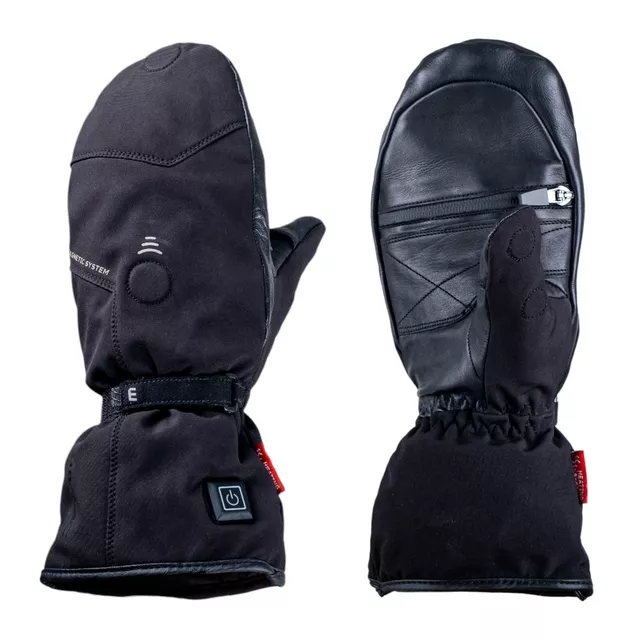 Rękawice podgrzewane W-TEC HEATflip 2w1 ∙ bateria 2000 mAh ∙ 3 tryby grzania ∙ wodoodporne ∙ dotyk ∙ elementy odblaskowe ∙ termoizolacja - Czarny
