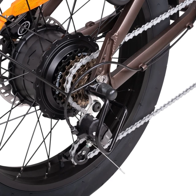 Składany rower elektryczny typu fat bike inSPORTline ISL Baxom 840Wh 20" - Deep Coffee