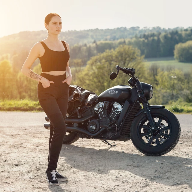 Damskie legginsy motocyklowe W-TEC Woposum - Czarny