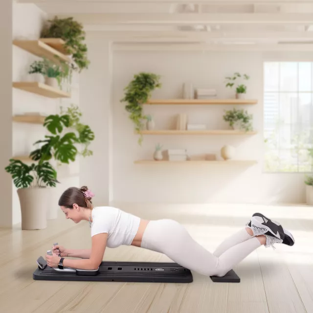 Deska do pilatesu inSPORTline Trancer Basic, antypoślizgowy, składana konstrukcja, wyjmowany wyświetlacz, podstawka na telefon