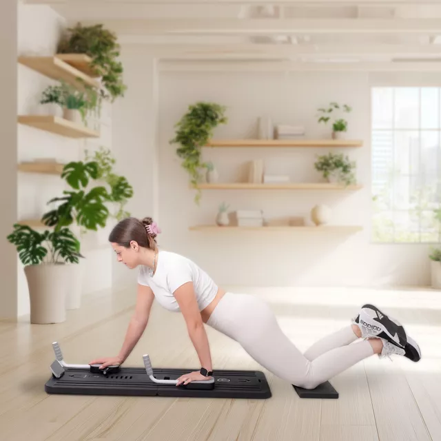 Deska do pilatesu inSPORTline Trancer Basic, antypoślizgowy, składana konstrukcja, wyjmowany wyświetlacz, podstawka na telefon