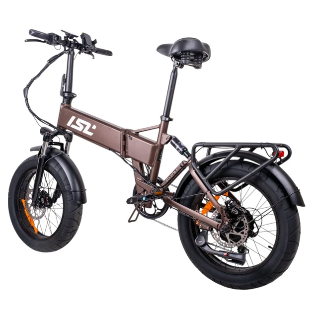 Składany rower elektryczny typu fat bike inSPORTline ISL Baxom 840Wh 20" - Deep Coffee