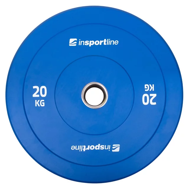 Zestaw 10 obciążeń olimpijskich inSPORTline Bumper Plate Go 2x 5-25 kg 50 mm ∙ stalowy rdzeń ∙ powłoka amortyzująca ∙ 150 kg